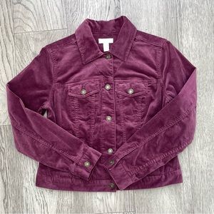 Charter Club Petite Size P Burgundy Corduroy Button-Down Jacket